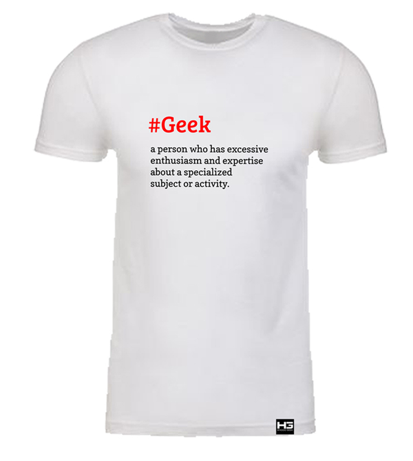 #Geek Definition Short Sleeve Crewneck T-Shirt White, Red & Black